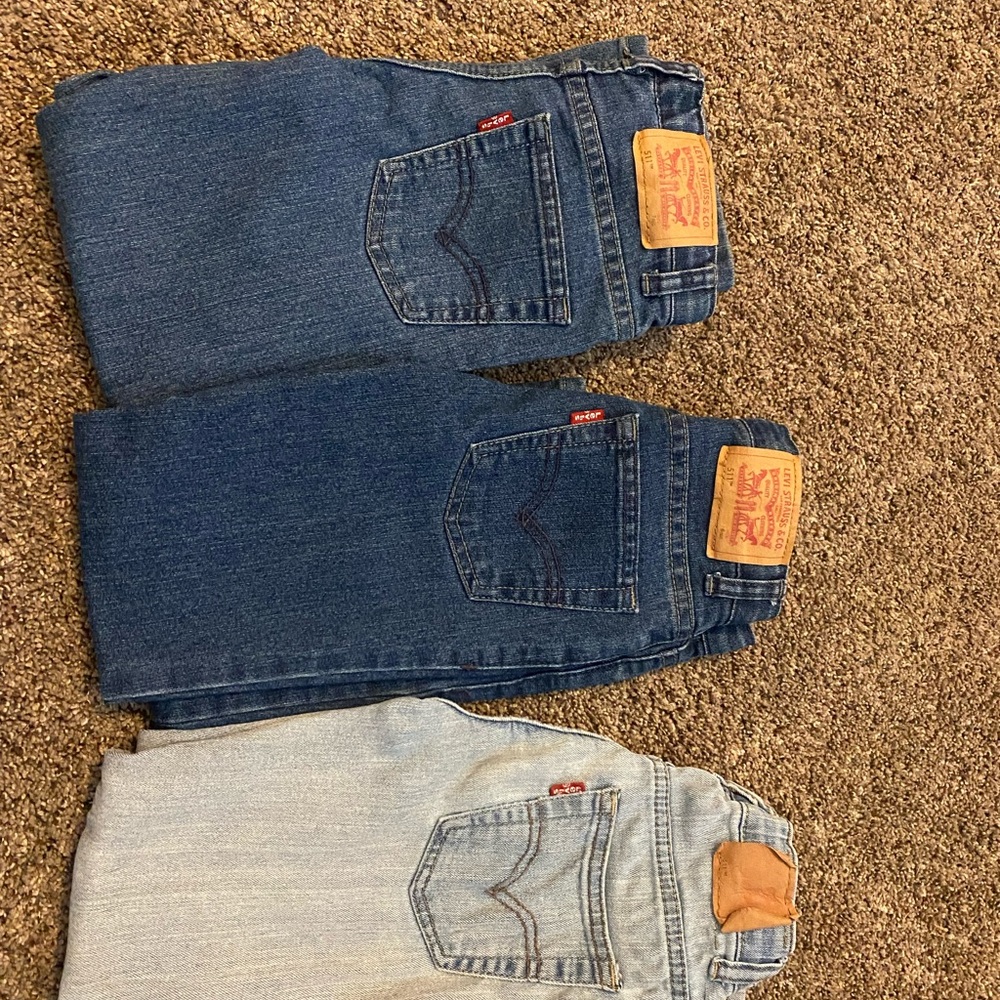 Levi's Dark Blue and Light Gray Denim Jeans